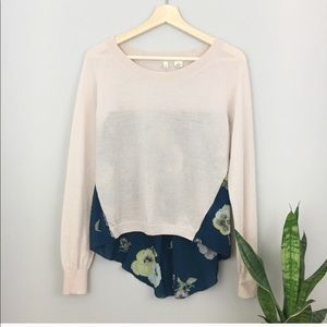 Anthropologie Moth wool silk sweater blouse M